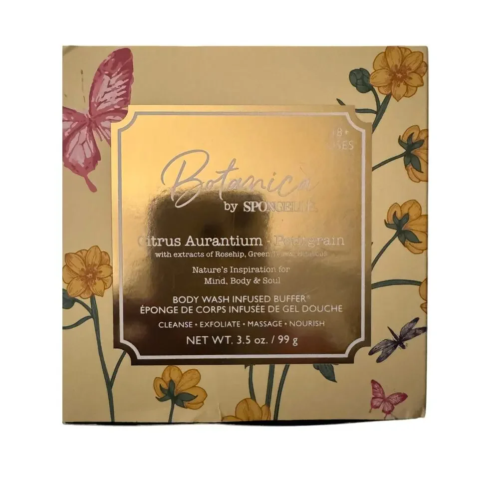 Spongelle Botanica Body Wash Infuse Buffer Citrus Aurantiam Petitgrain Butterfly